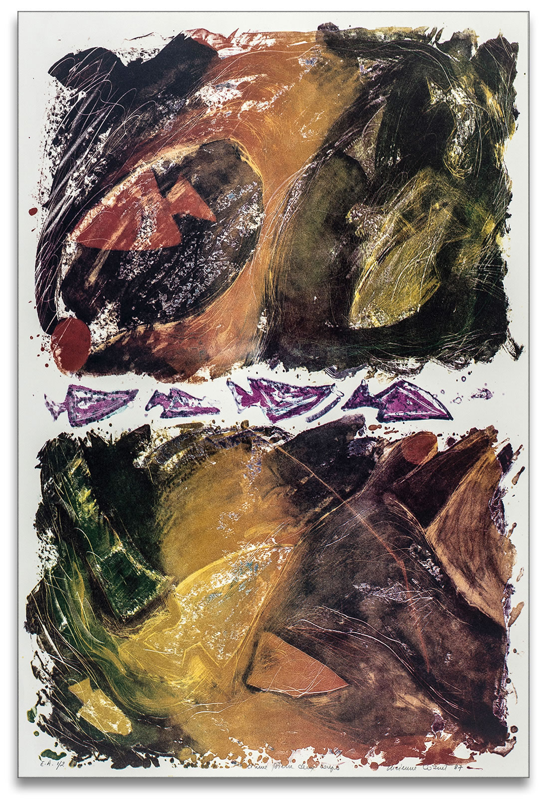 Estampe de Lucienne Cornet / Lithographie sur papier Sommerset / 76 x 56 cm