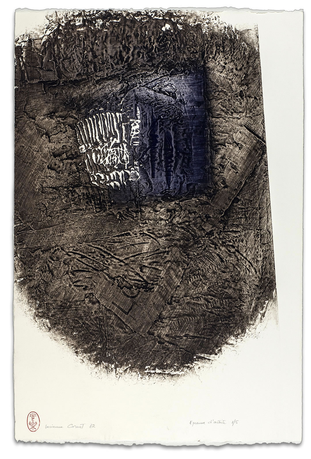 Estampe de Lucienne Cornet / Collagraphie / 66 x 50 cm