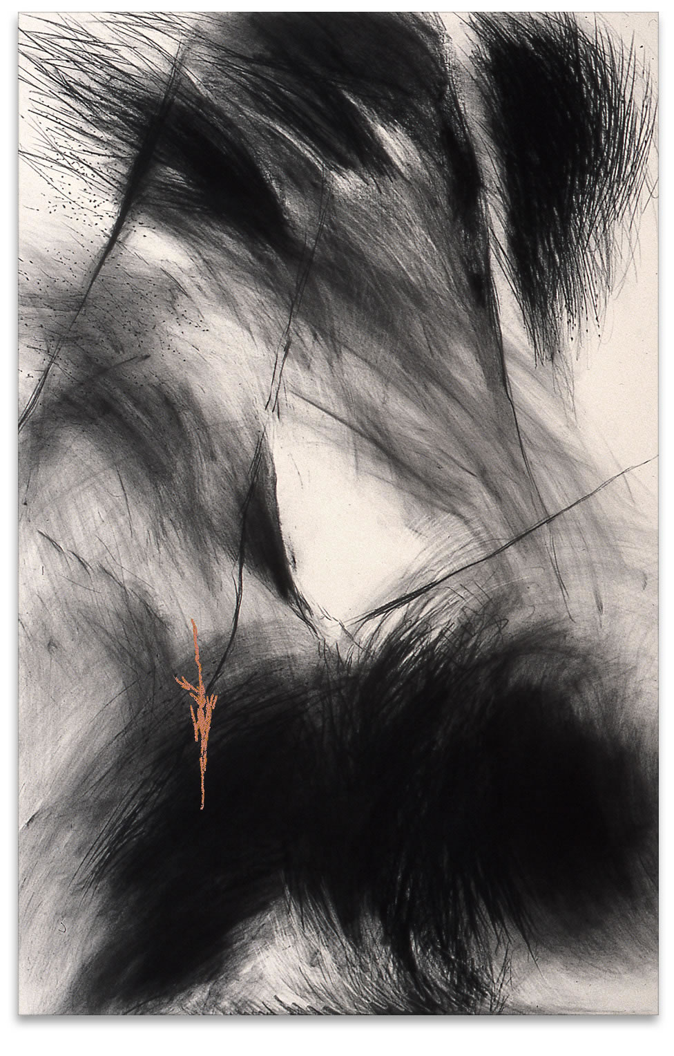 Dessin de Lucienne Cornet / Pigments secs, fusain sur papier / 112 x 78 cm