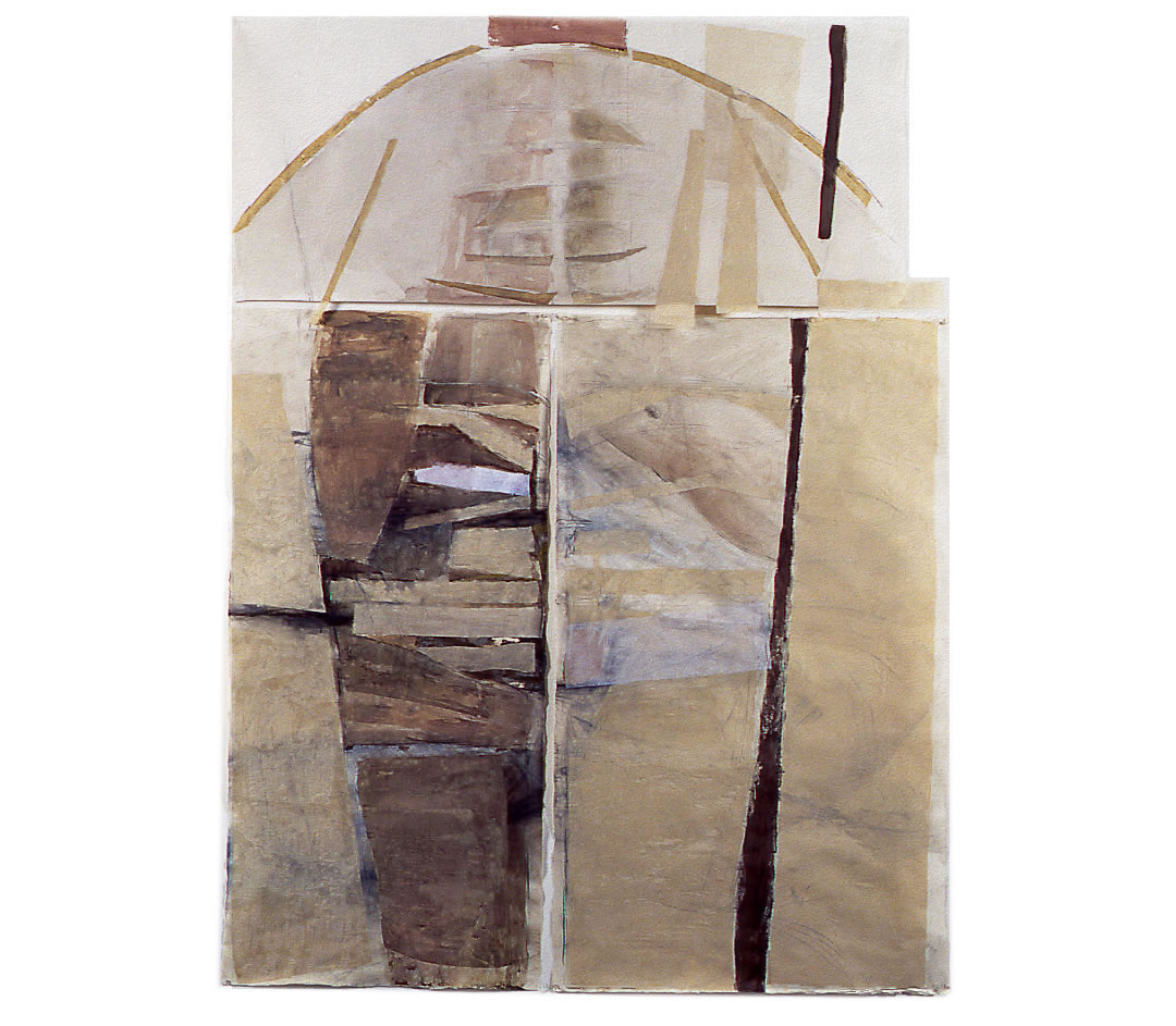 Dessin de Lucienne Cornet / Crayons, collages et pigments sur papier Arches / 200 x 150 cm