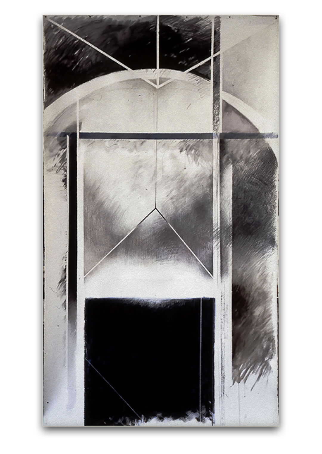 Dessin de Lucienne Cornet / Crayons, lavis, pigments, sur papier Arches / 244 x 100 cm
